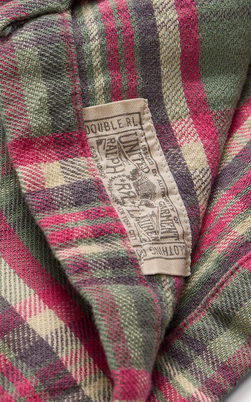 RRL Monterey Plaid Twill Camp Shirt Sage/Red - Image 4