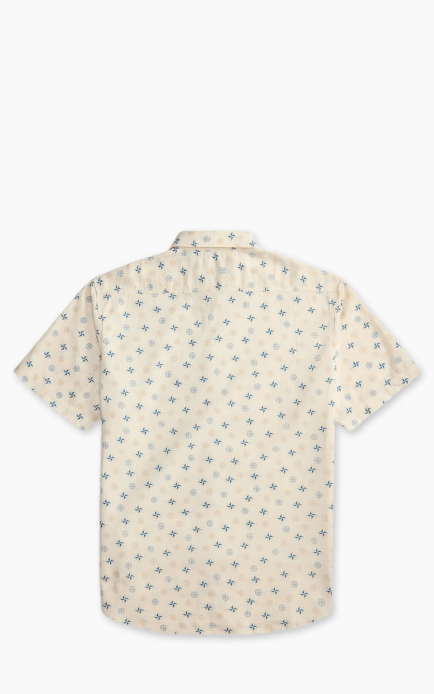 RRL Nautical-Print Linen-Cotton Workshirt Indigo Blue/Multi - Image 3
