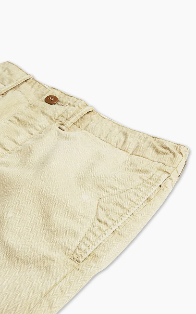 RRL Officer's Trouser Distressed Herringbone Vintage Khaki - Image 3
