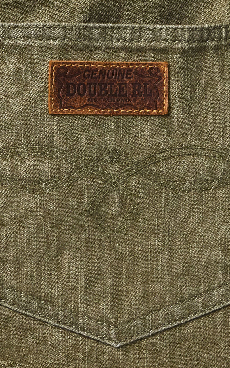 RRL Olsen Leather-Trim Twill Tote Olive - Image 5
