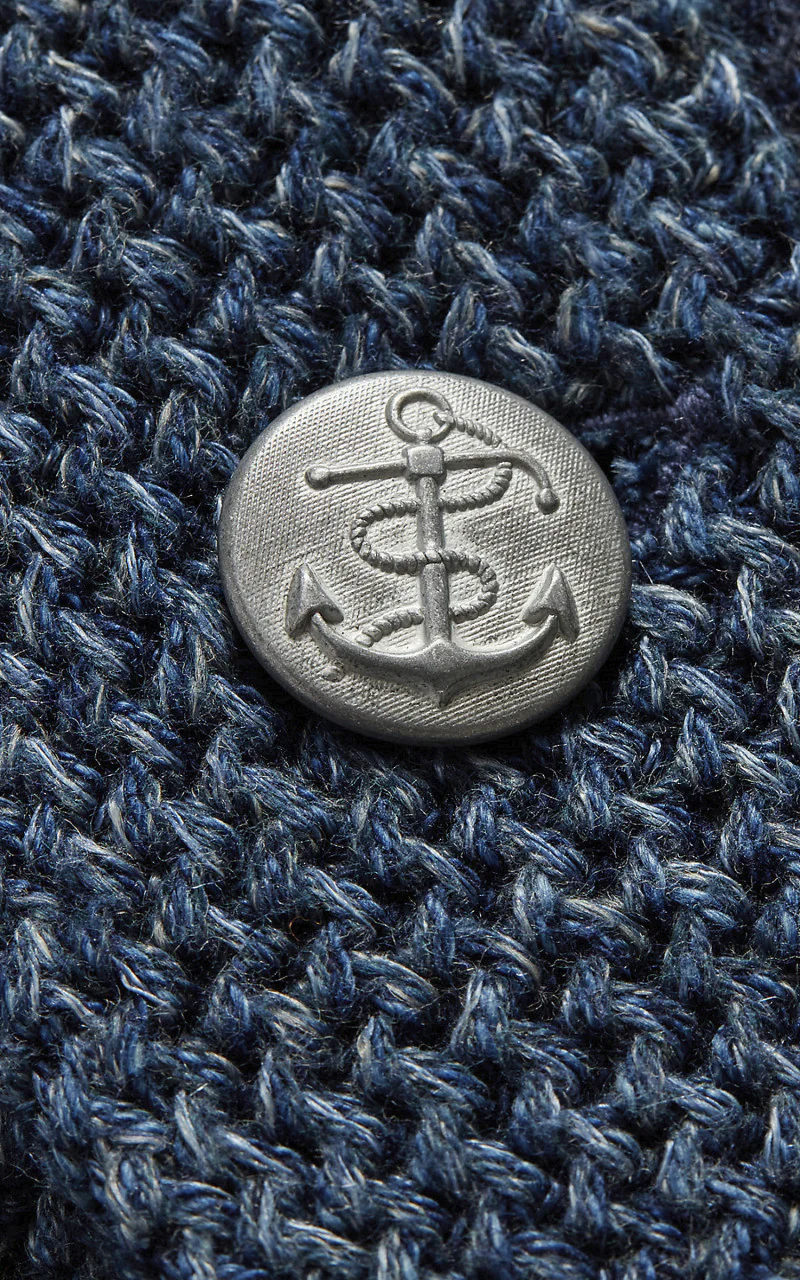 RRL Patchwork Shawl Collar Cardigan Indigo Blue - Image 6