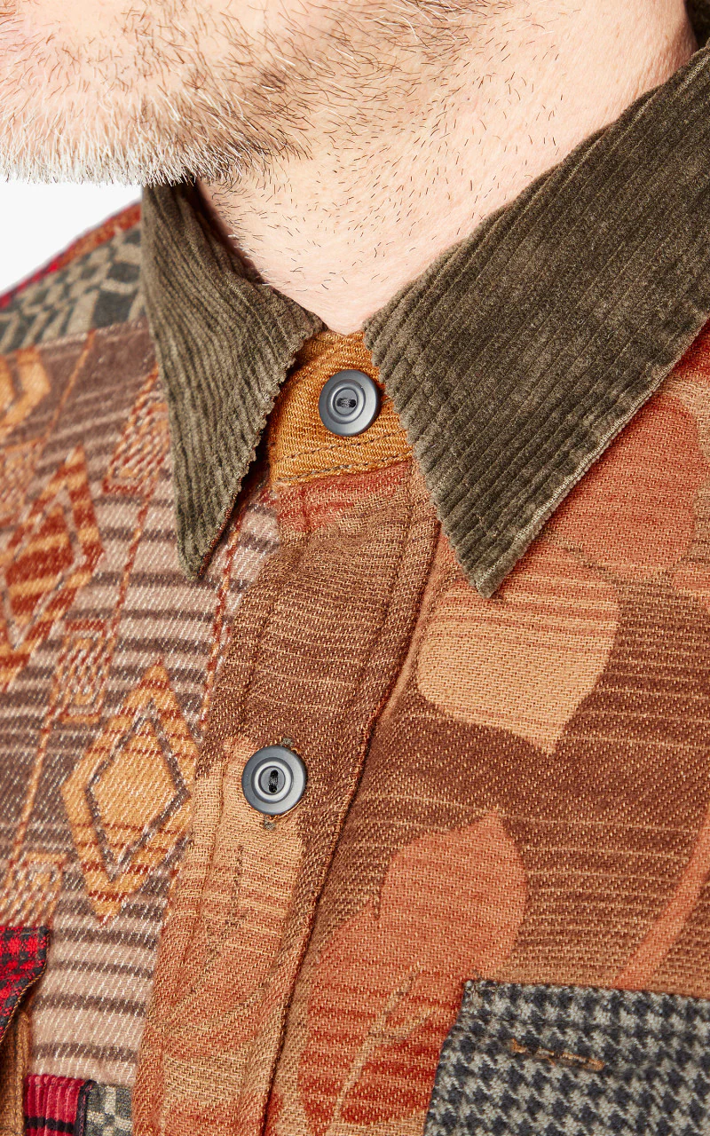 RRL Patchwork Workshirt Red Multi - Image 6