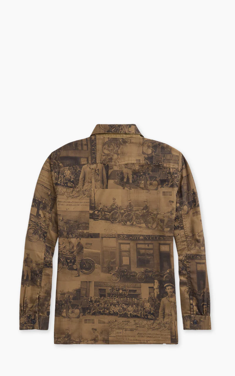 RRL Photo-Print Twill Workshirt Tan Multi - Image 2