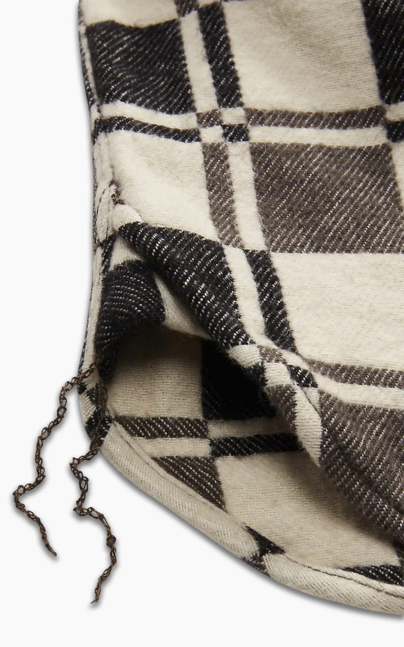 RRL Plaid Brushed Jacquard Workshirt Black/Creme - Image 7