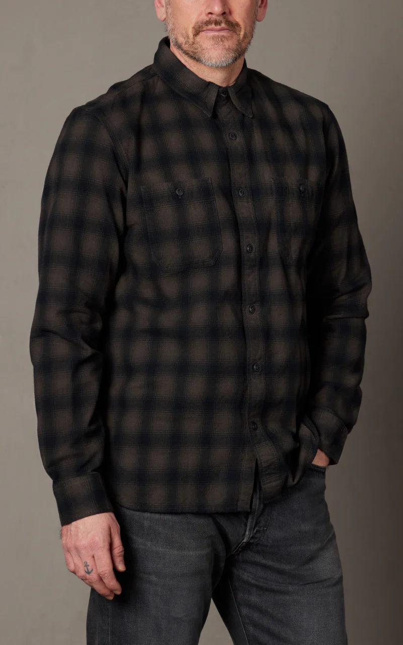 RRL Plaid Canvas Workshirt Black/Grey - Image 4