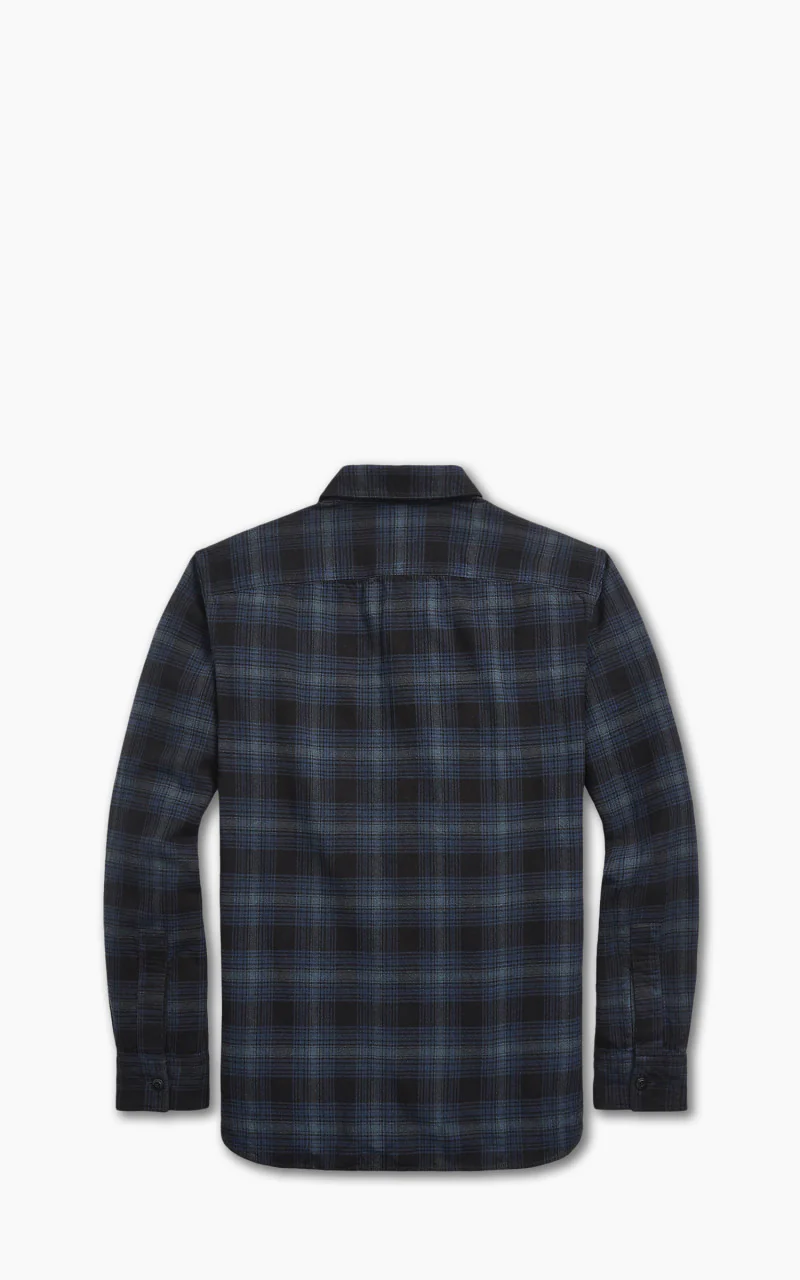 RRL Plaid Canvas Workshirt Blue/Black - Image 3