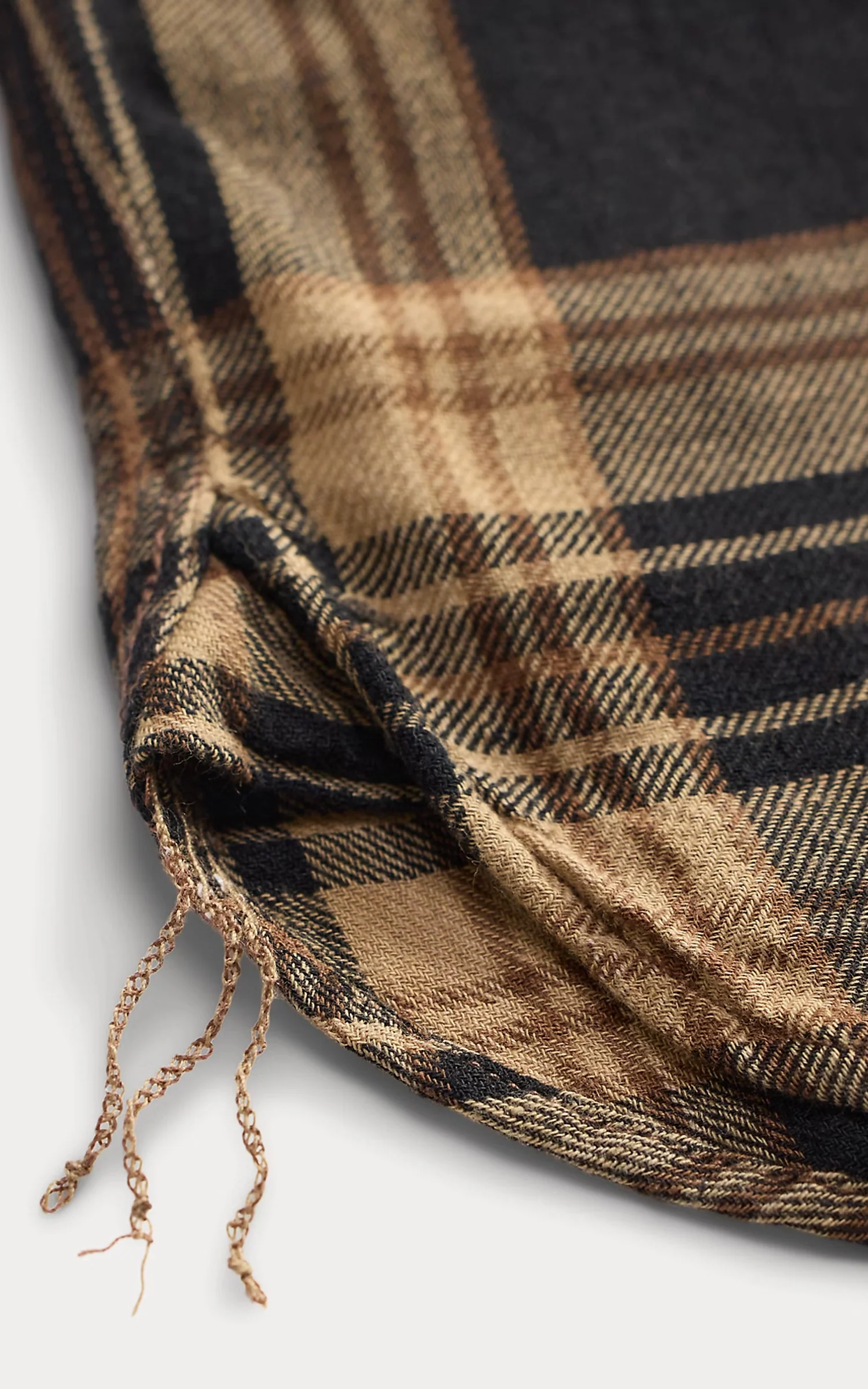 RRL Plaid Cotton-Linen Workshirt Black/Brown/Tan - Image 6