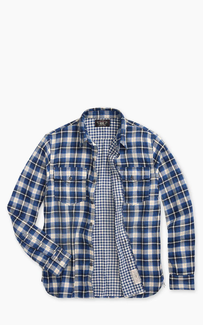 RRL Plaid Double Faced Workshirt Blue Multi - Image 2