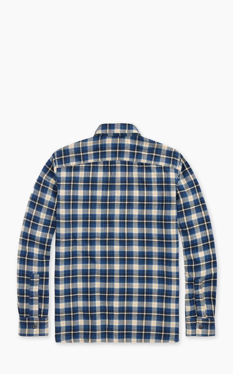 RRL Plaid Double Faced Workshirt Blue Multi - Image 4