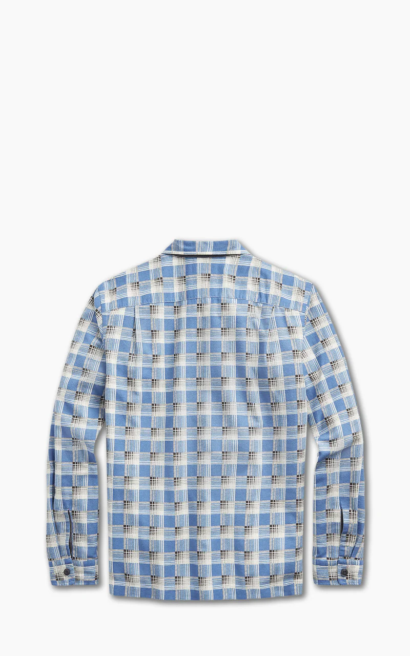 RRL Plaid-Print Chamois Camp Shirt Blue/Multi - Image 3