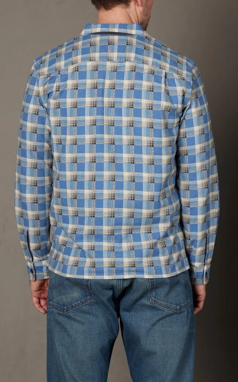 RRL Plaid-Print Chamois Camp Shirt Blue/Multi - Image 8