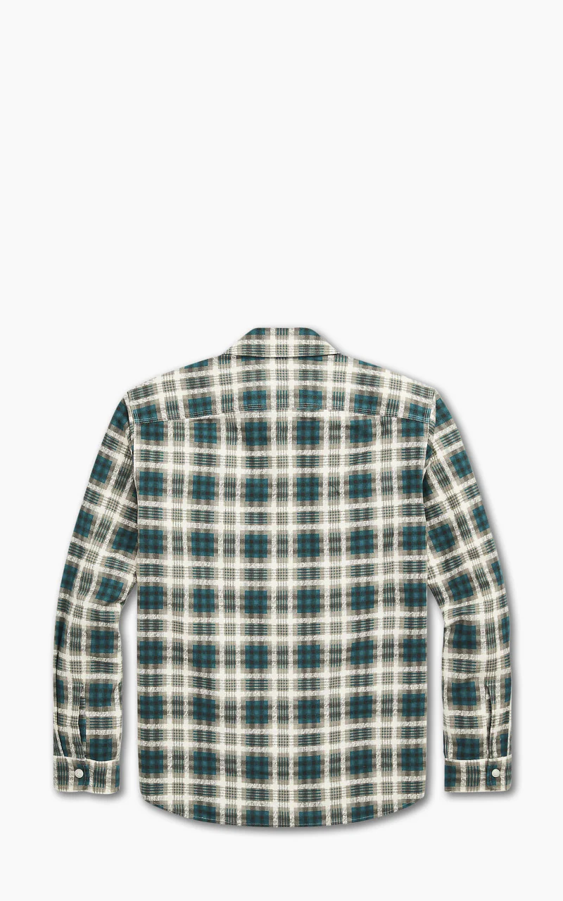 RRL Plaid-Print Chamois Workshirt Green/Multi - Image 3