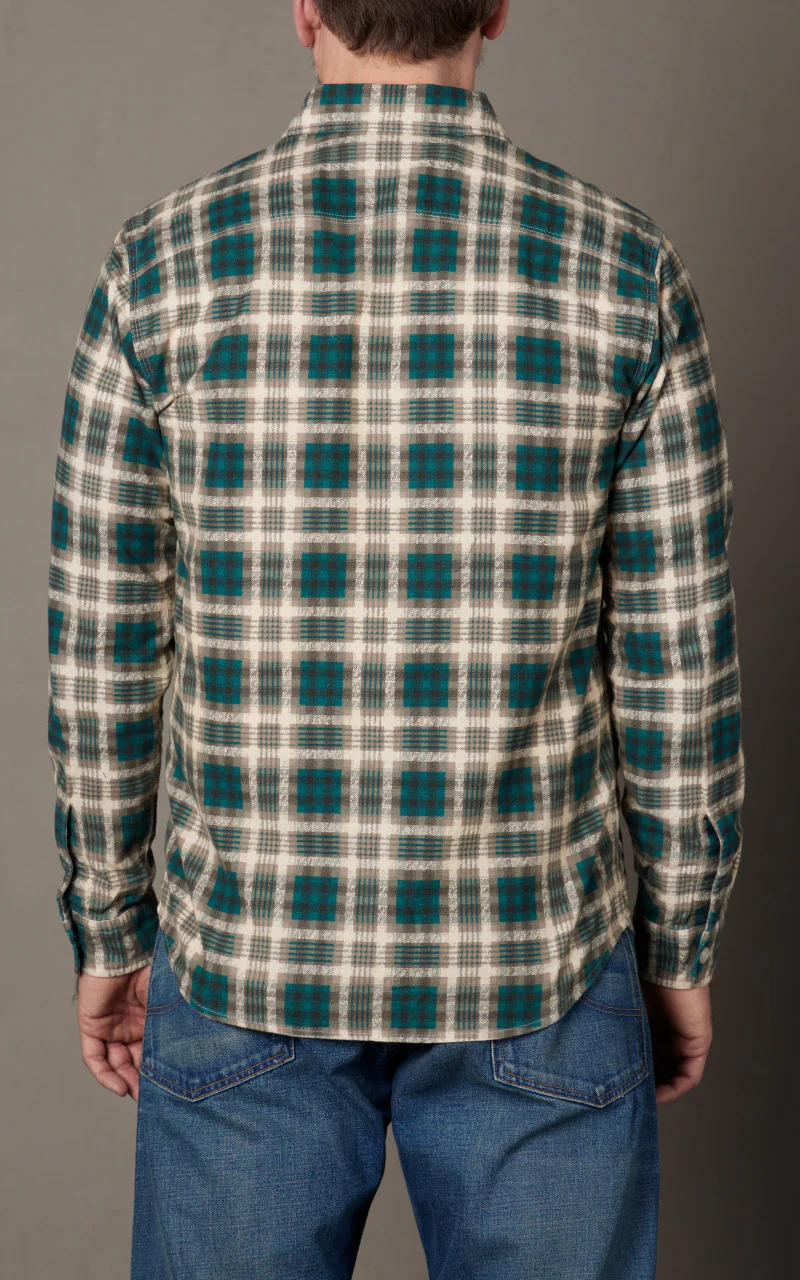RRL Plaid-Print Chamois Workshirt Green/Multi - Image 8