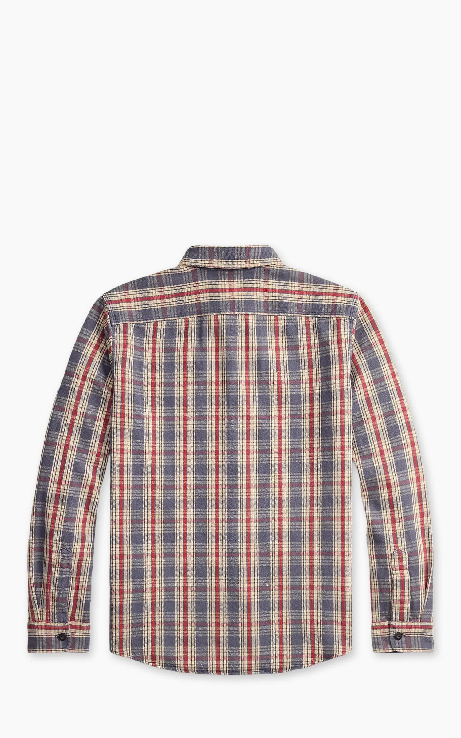 RRL Plaid Twill Workshirt Blue/Cream/Red - Image 5