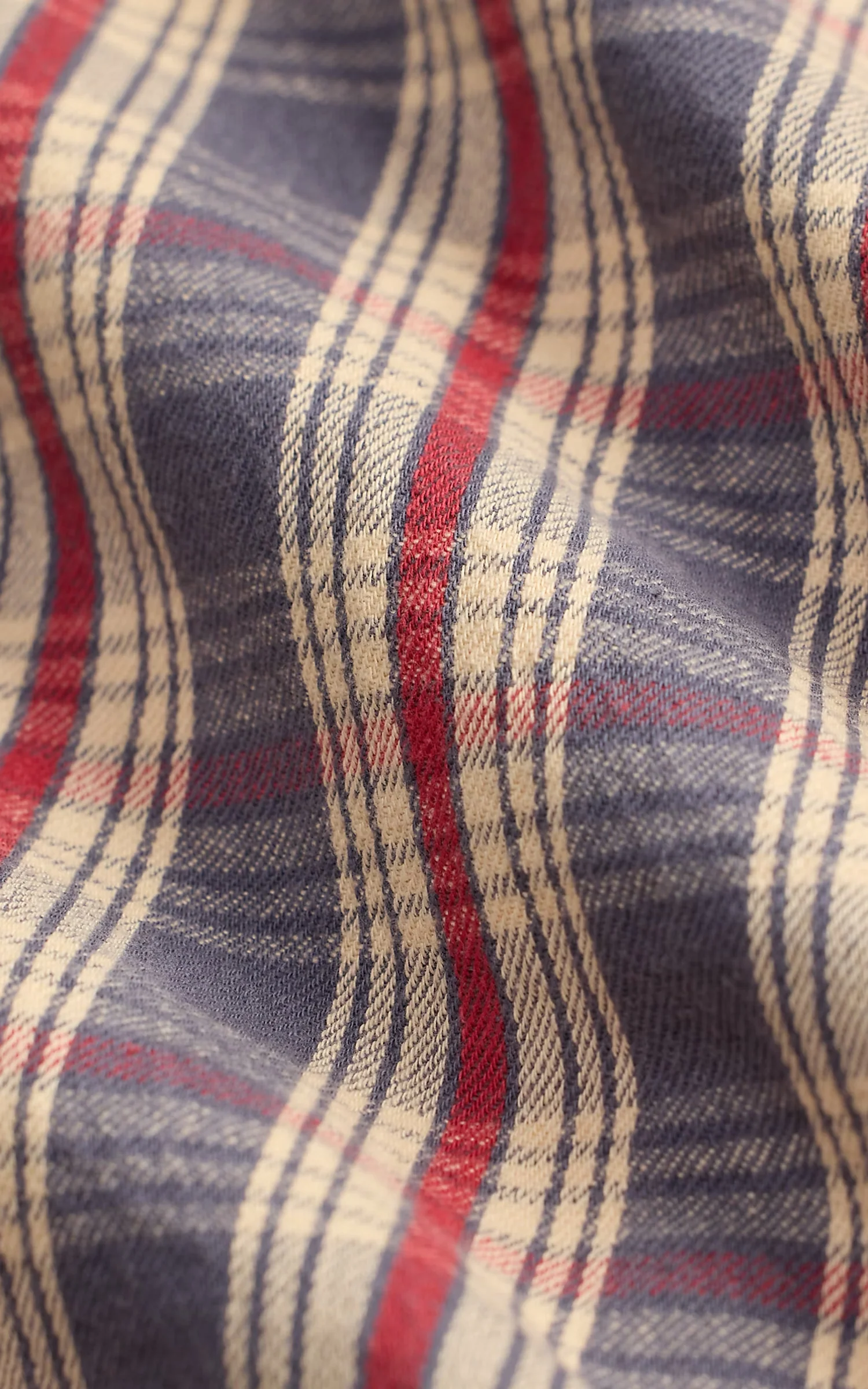 RRL Plaid Twill Workshirt Blue/Cream/Red - Image 6