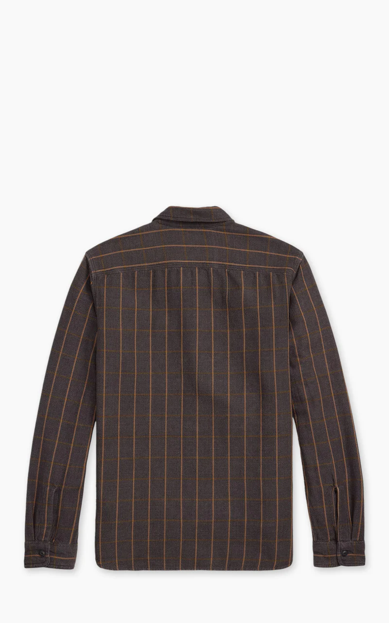 RRL Plaid Twill Workshirt Plum/Orange - Image 2