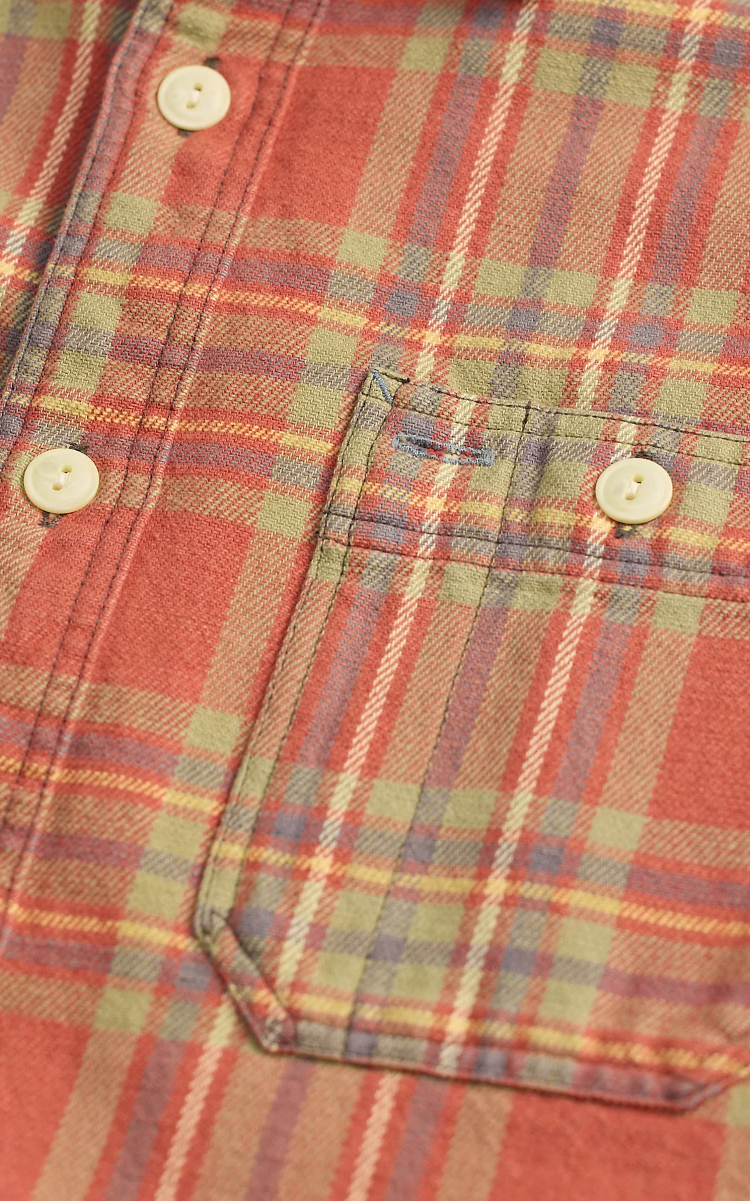 RRL Plaid Twill Workshirt Red/Blue/Green - Image 2