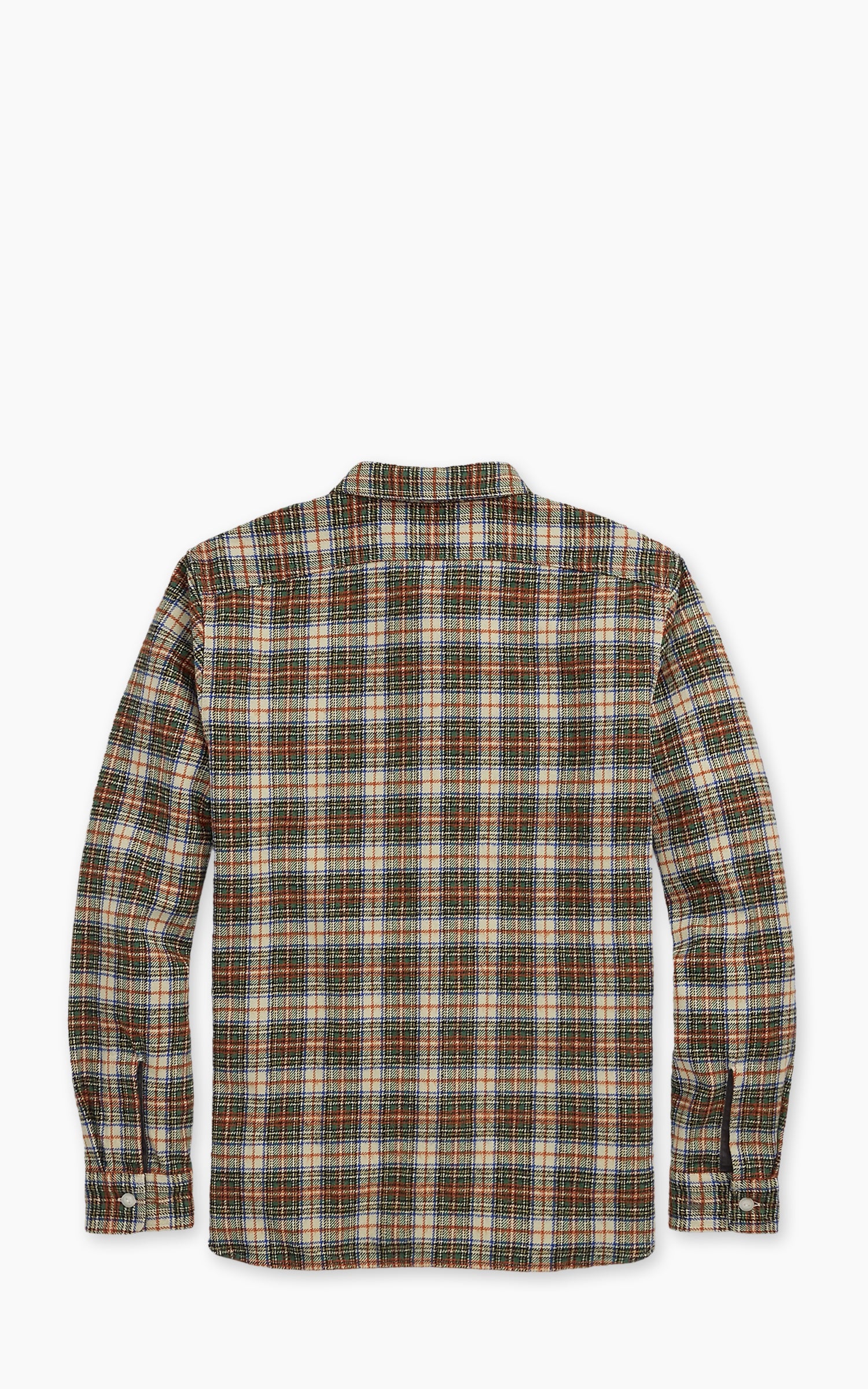 RRL Plaid Wool-Blend Twill Workshirt Cream/Green - Image 2