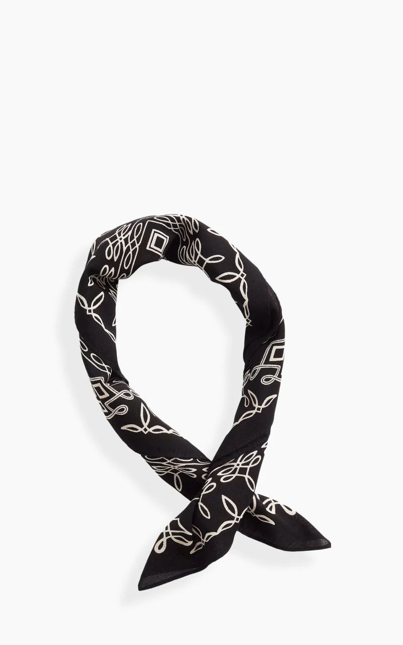 RRL Ranch Logo Cotton Bandana Black/Cream - Image 2