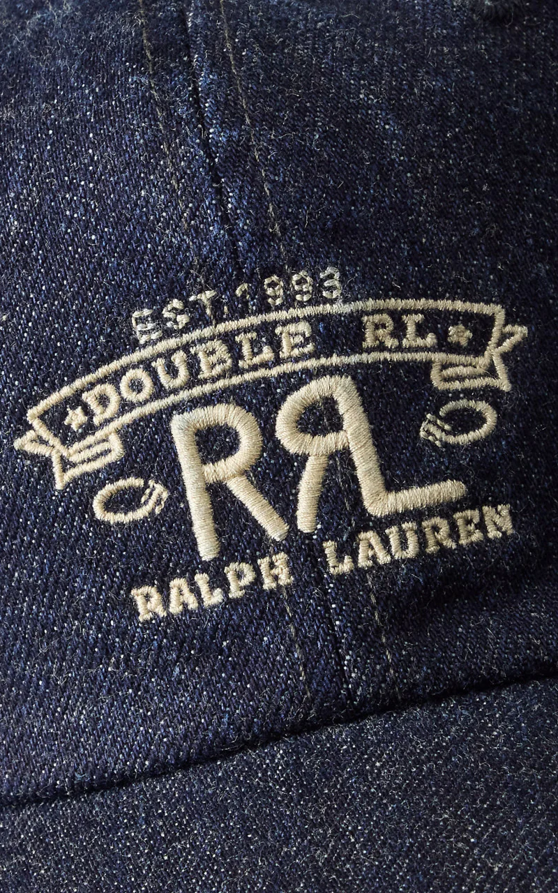 RRL Ranch Logo Denim Ball Cap Indigo Rinse - Image 2