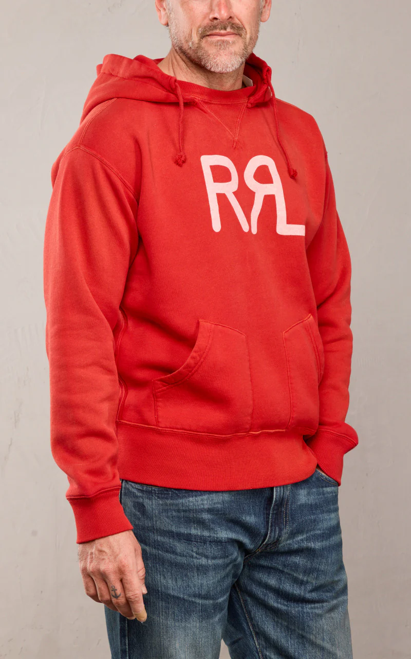 RRL Ranch Logo Hoodie Faded Red - Image 2