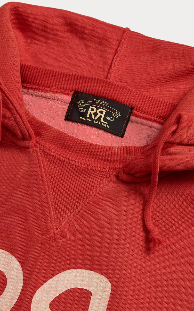 RRL Ranch Logo Hoodie Faded Red - Image 5