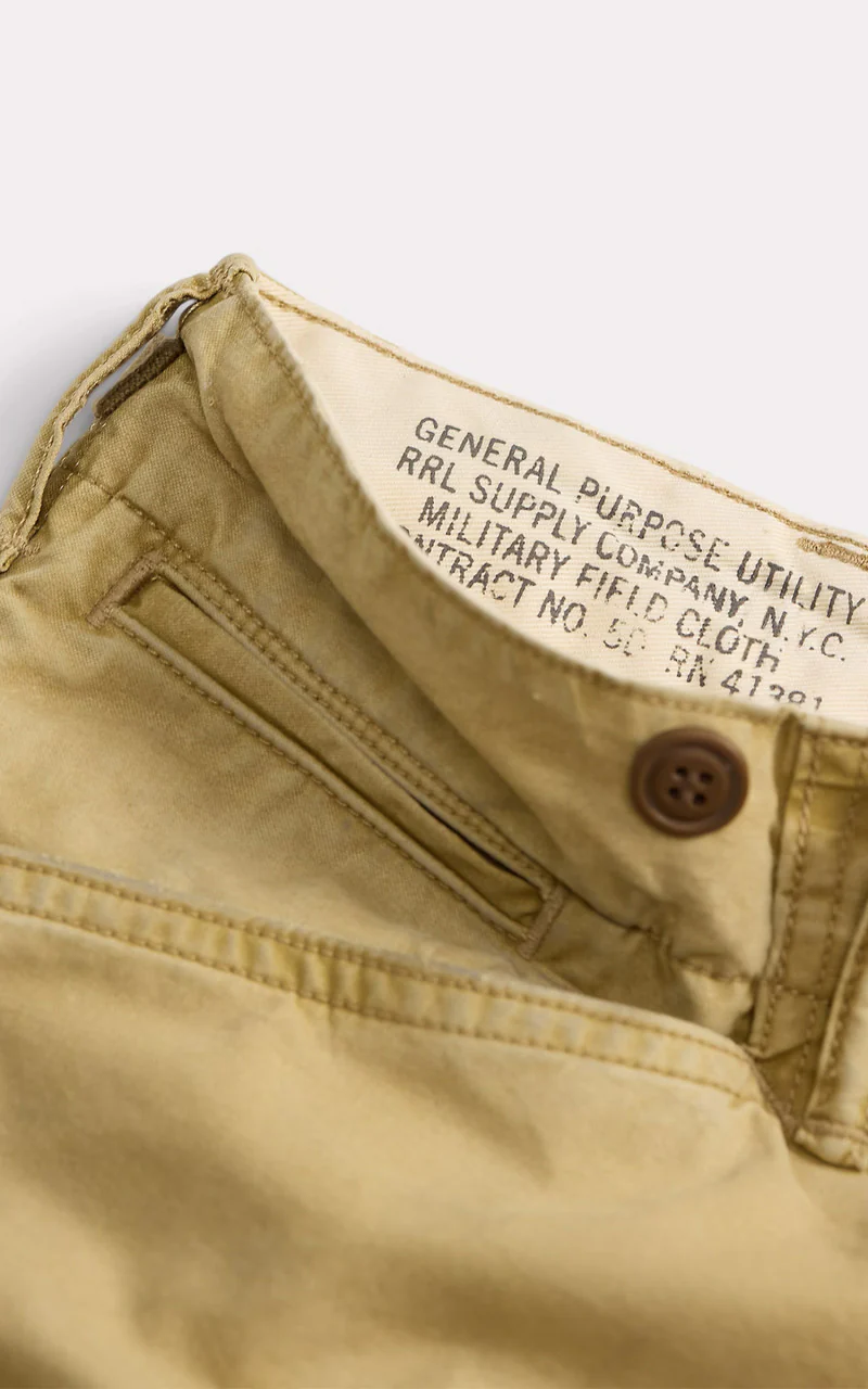 RRL Ranger Poplin Cargo Trouser Faded Khaki - Image 3