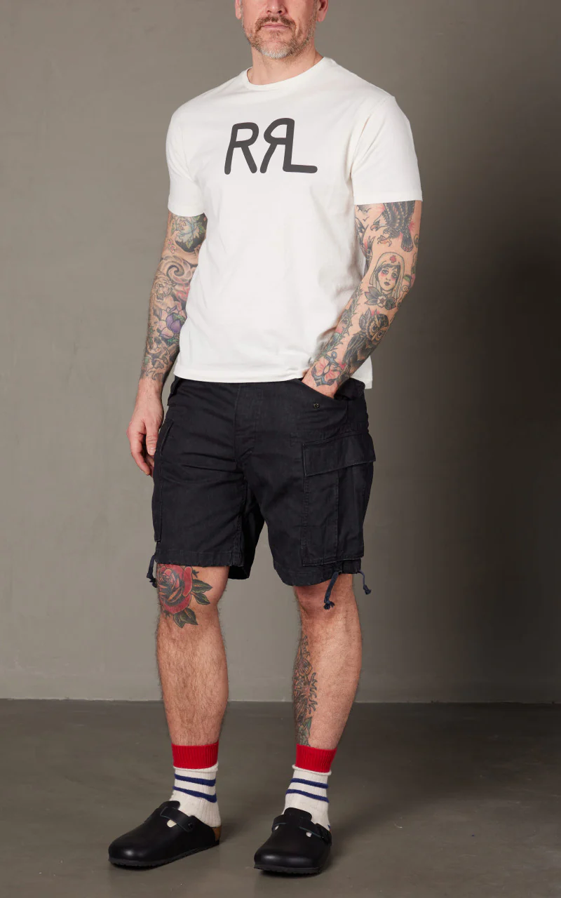 RRL Regiment Poplin Cargo Short Black - Image 2