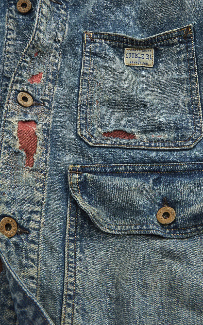 RRL Repaired Campton Denim Work Jacket Repaired Campton Wash - Image 4