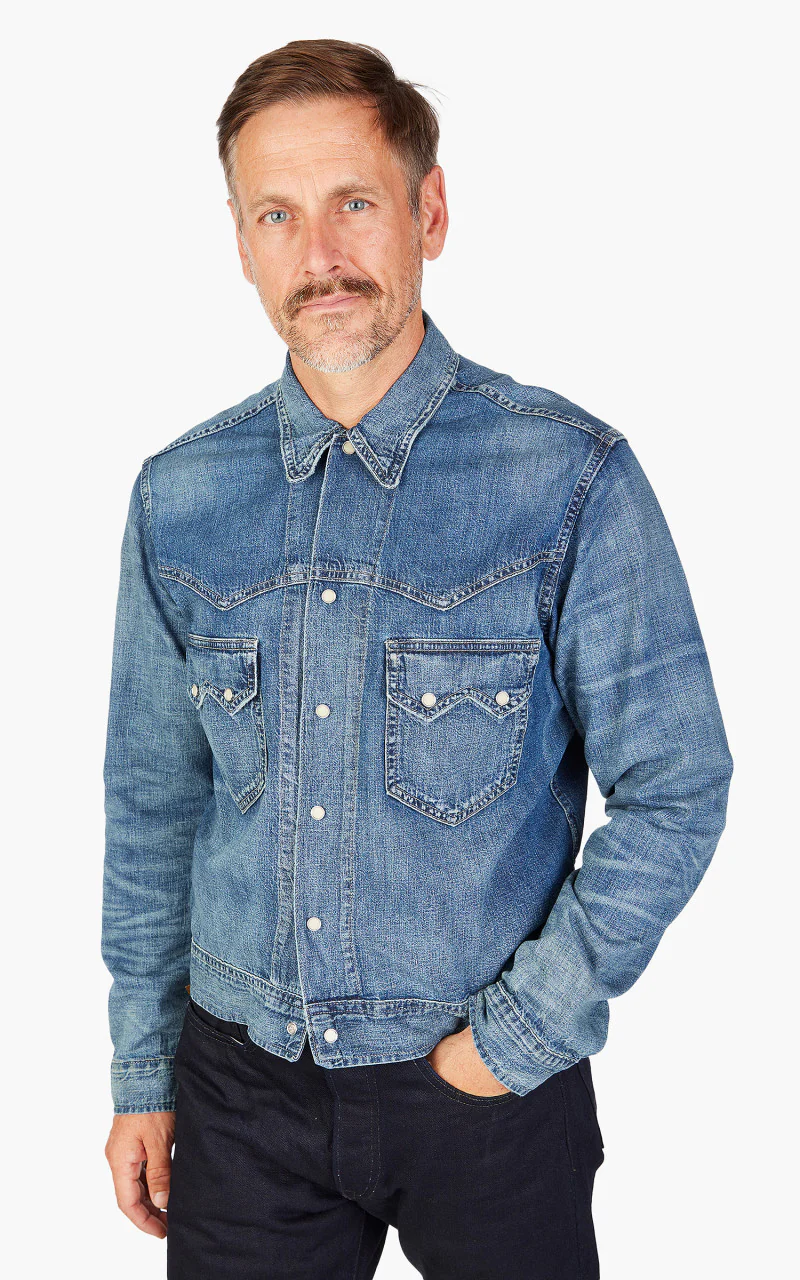 RRL Sawtooth Western Denim Jacket Hewson Wash - Image 6