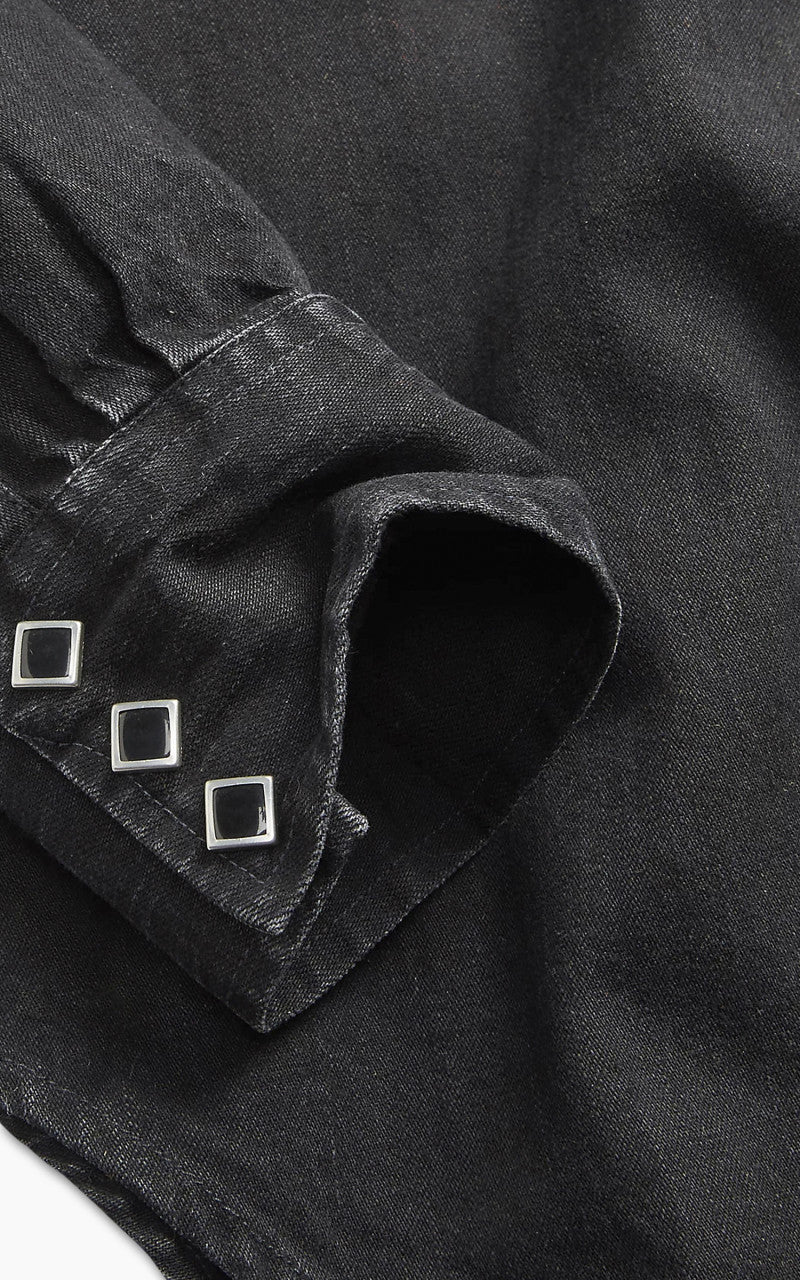 RRL Sawtooth Western Shirt Denim Black - Image 4