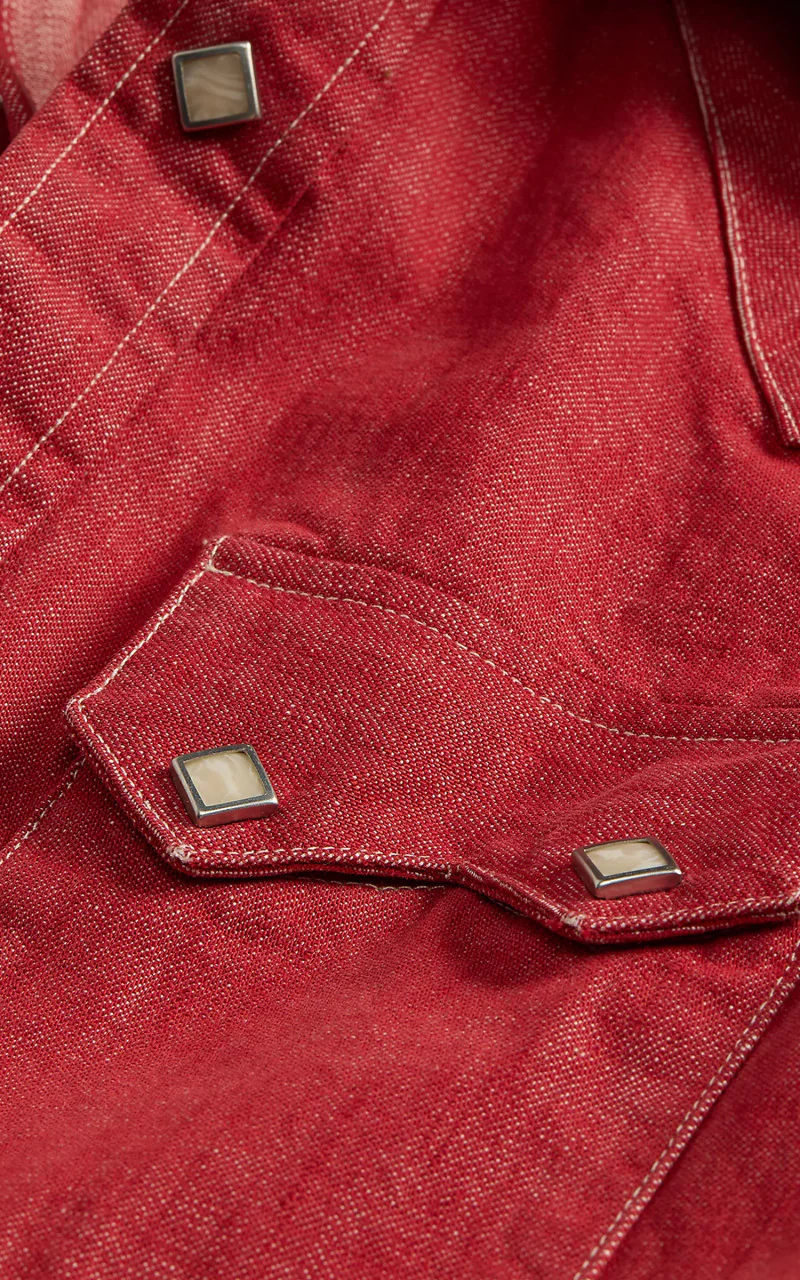 RRL Sawtooth Western Shirt Denim Vintage Red - Image 5