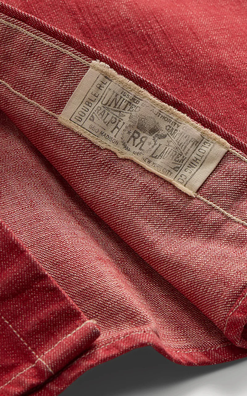 RRL Sawtooth Western Shirt Denim Vintage Red - Image 6