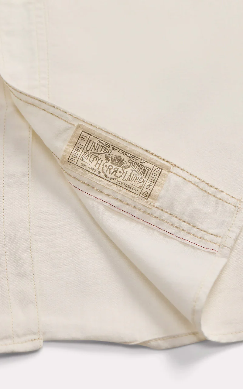 RRL Selvedge-Detailed Woven Workshirt Natural/Off White - Image 4