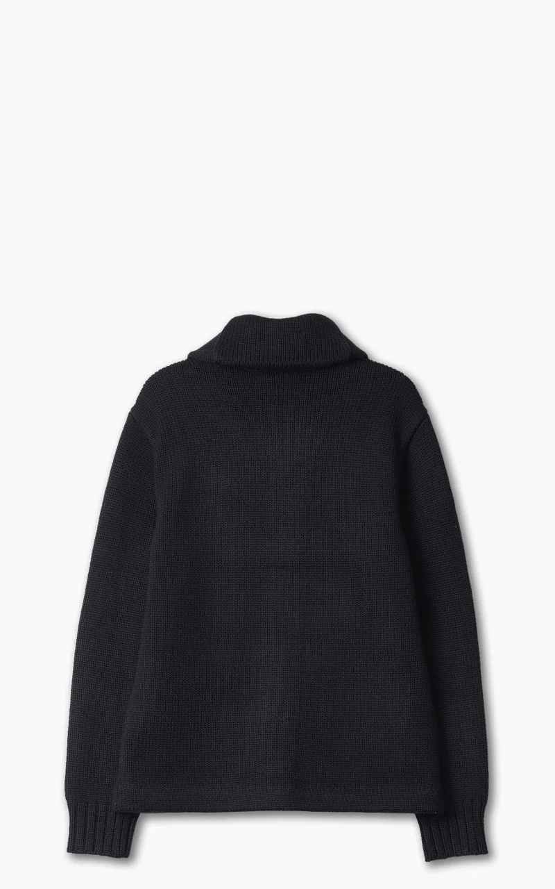 RRL Shawl Collar Cardigan Patch Navy - Image 3