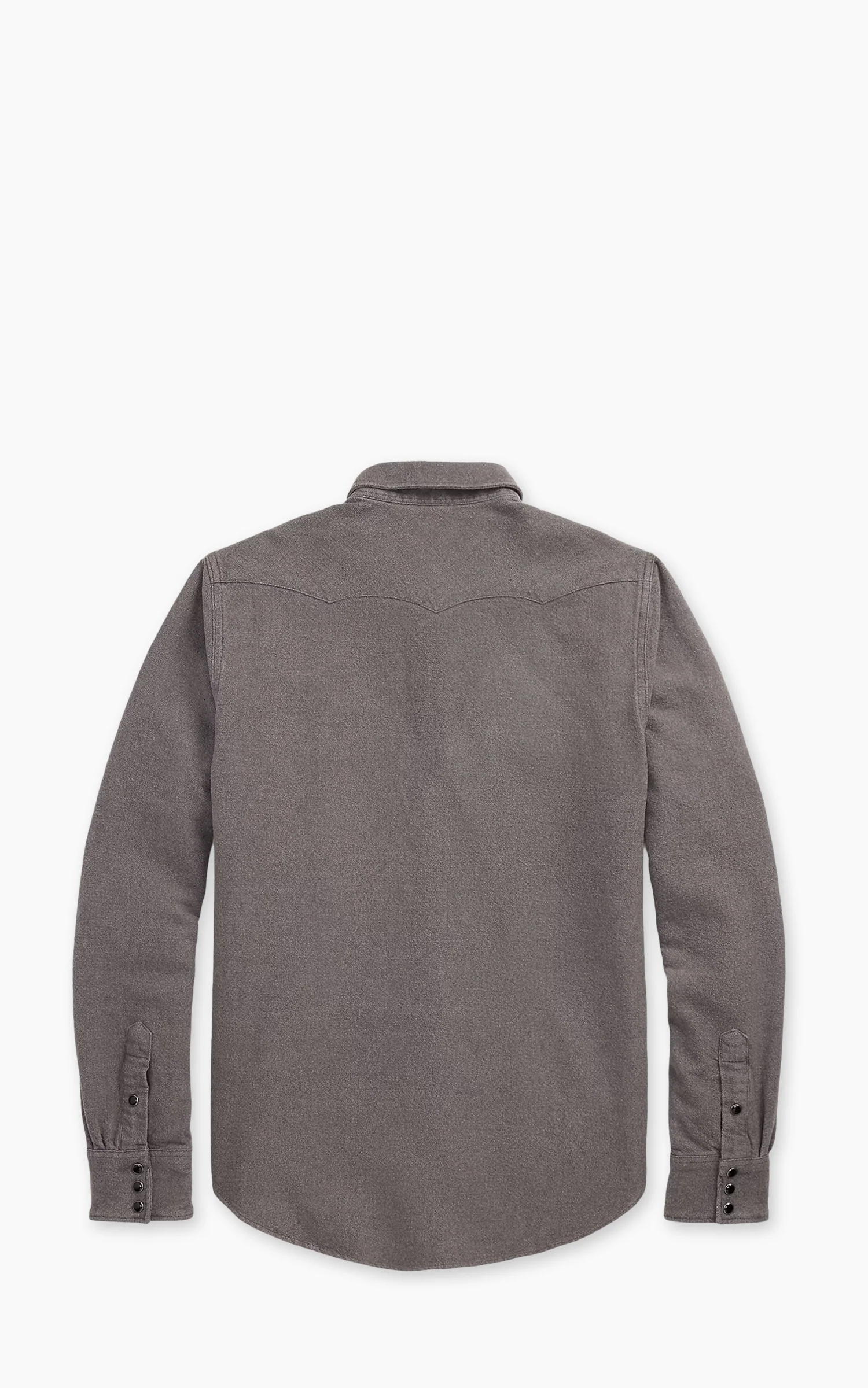 RRL Slim Fit Chamois Western Shirt Heather Grey - Image 2