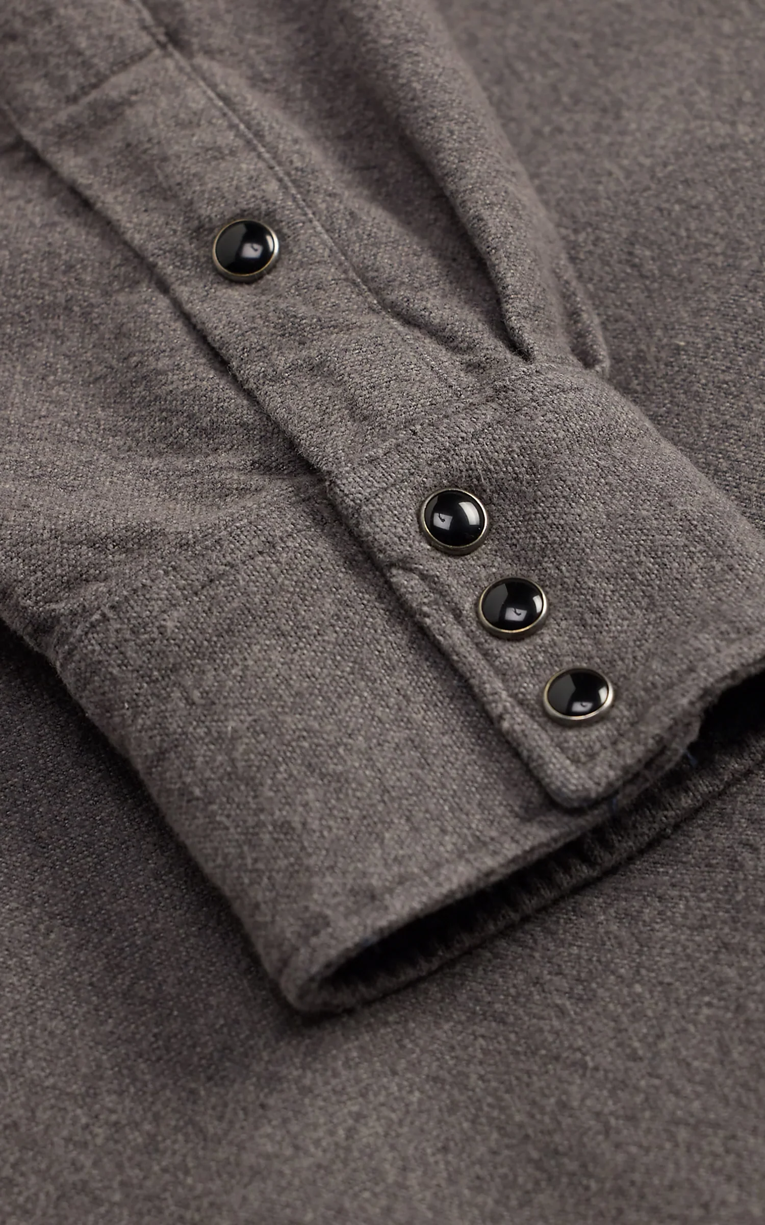 RRL Slim Fit Chamois Western Shirt Heather Grey - Image 4