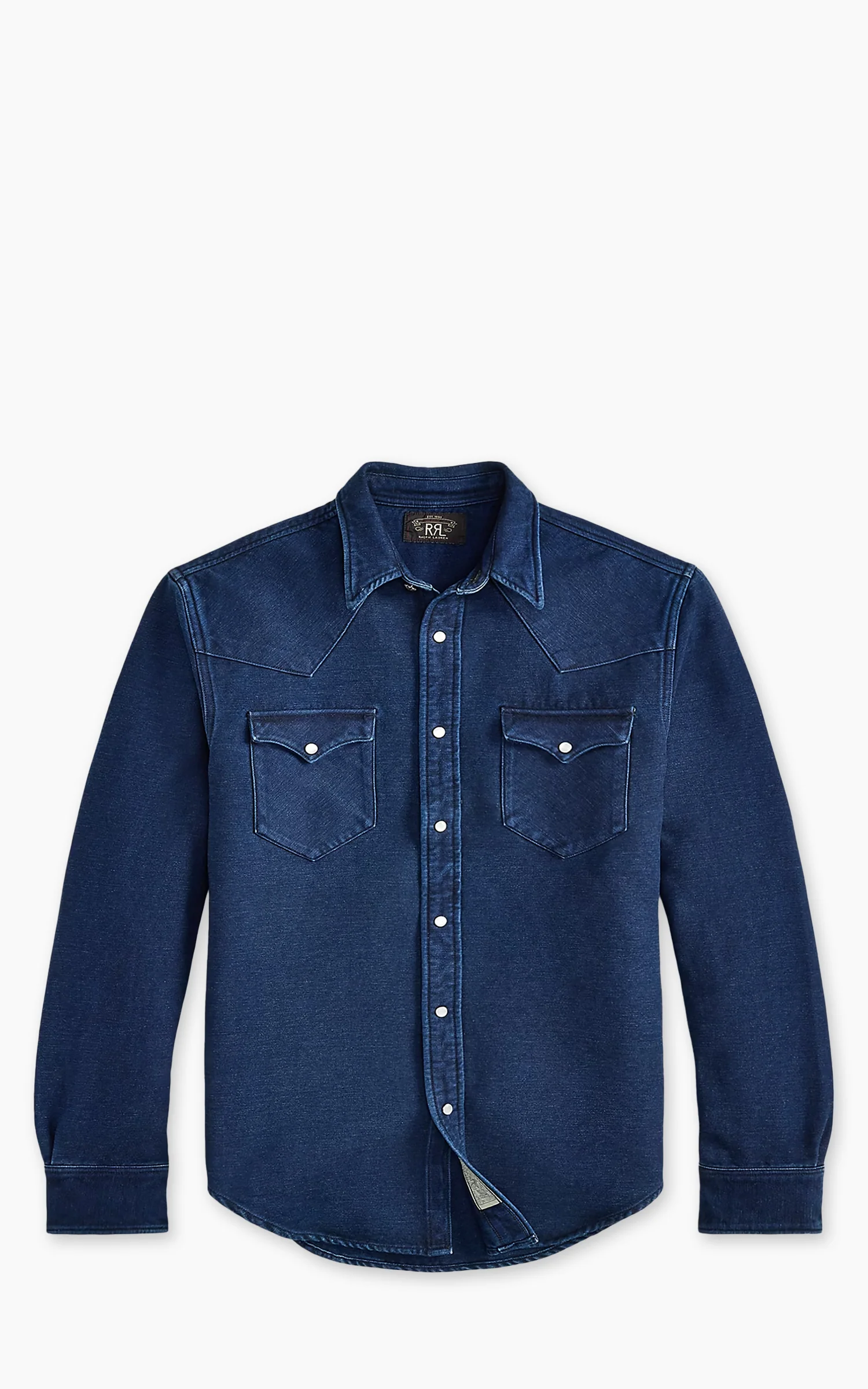 RRL Slim Fit Chamois Western Shirt Indigo