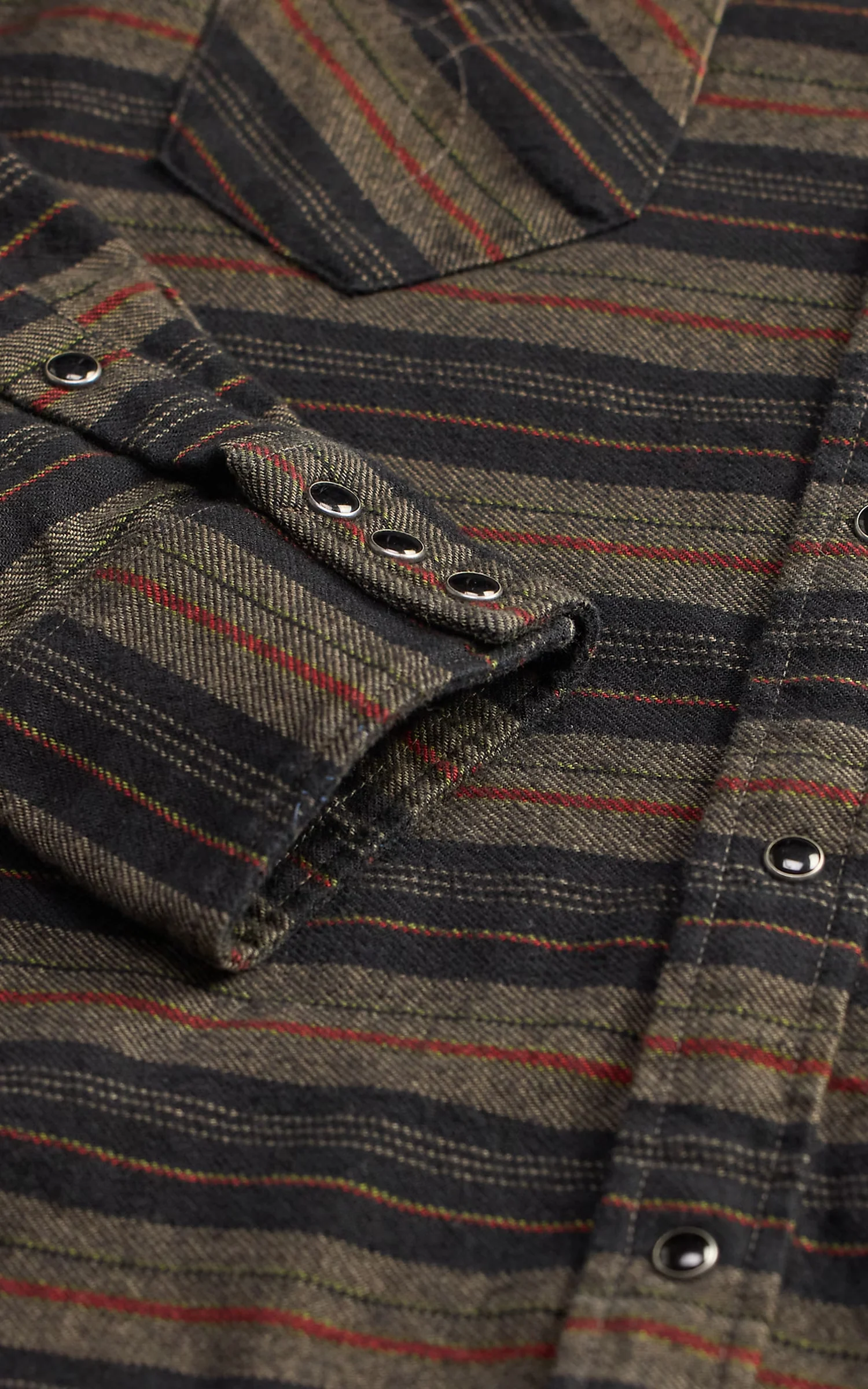 RRL Slim Fit Plaid Twill Western Shirt Dark Navy Multi - Image 5