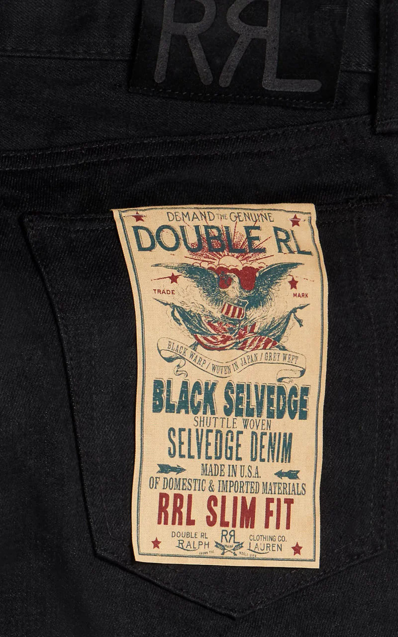 RRL Slim Fit Selvedge Jean Black - Image 5