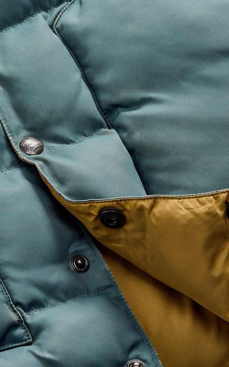RRL Stonely Leather-Yoke Quilted Vest Vintage Blue - Image 4