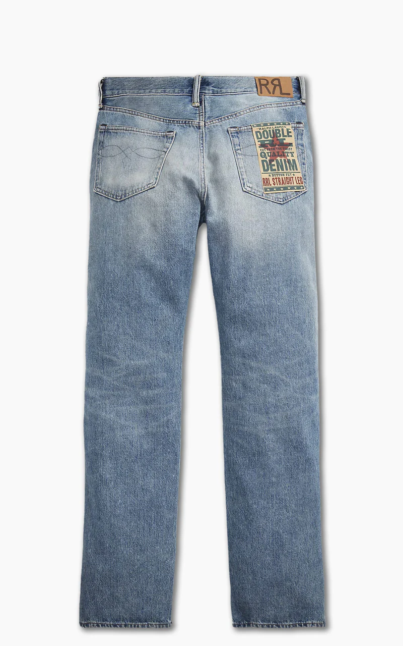 RRL Straight Fit Jean Repaired Clearville Wash - Image 3
