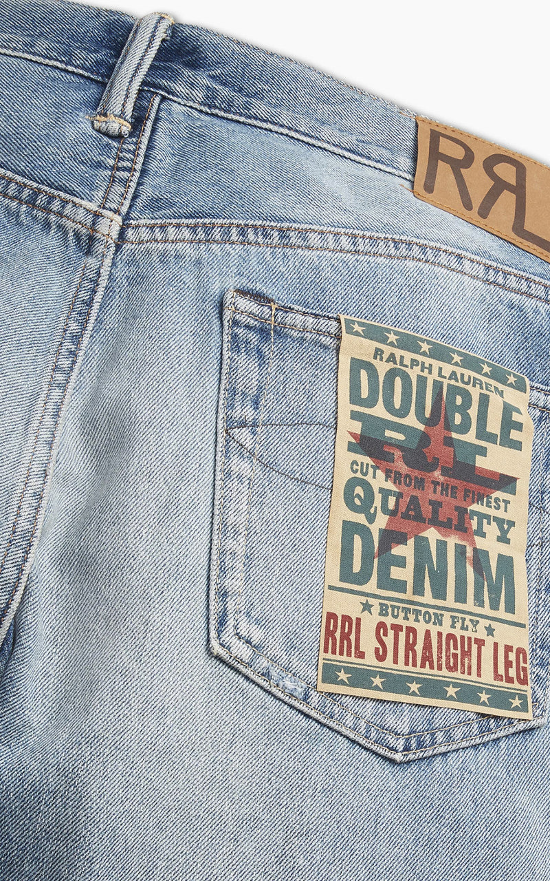 RRL Straight Fit Jean Repaired Clearville Wash - Image 7