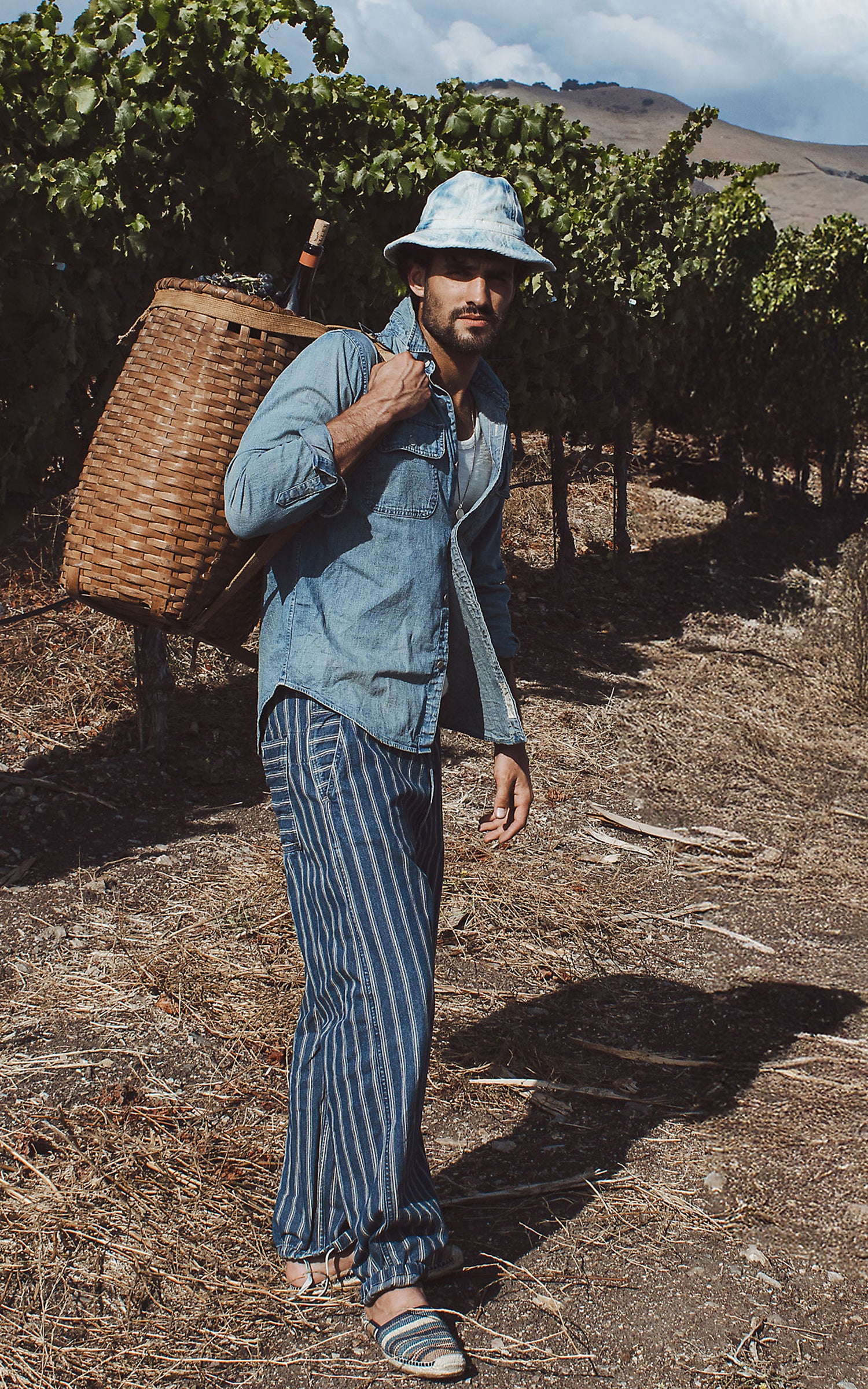 RRL Stripe Denim Davie Pant Indigo - Image 2