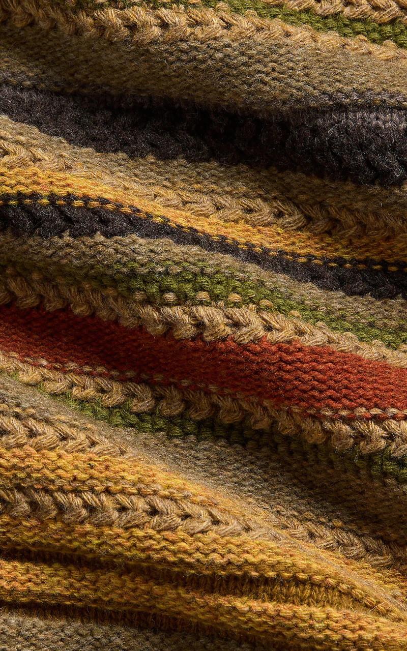 RRL Striped Wool Shawl Collar Cardigan Brown Multi - Image 6