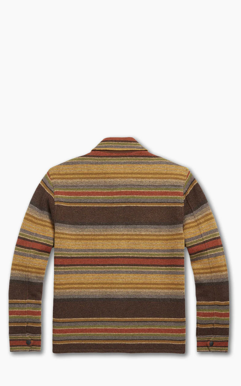 RRL Striped Wool Workshirt Jumper Brown Stripe Multi - Image 3