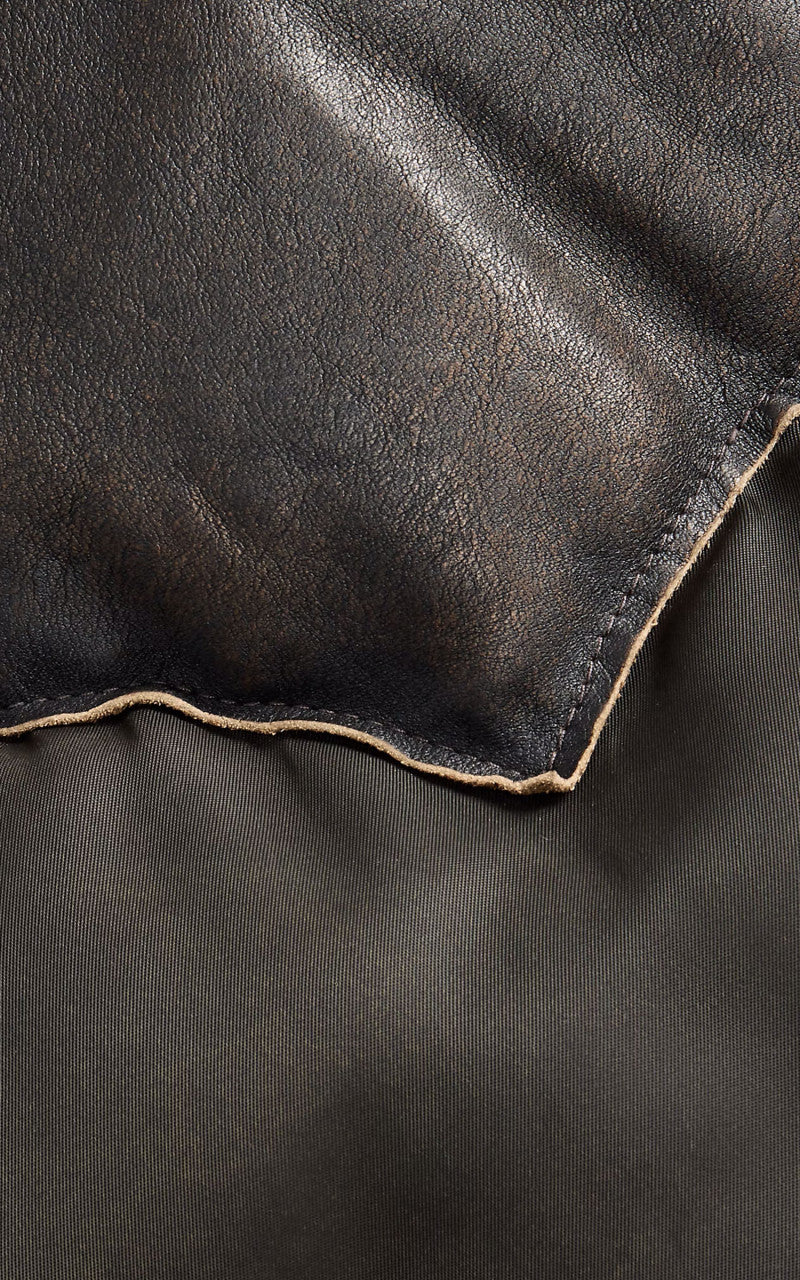RRL Surrey Shearling-Collar Leather-Yoke Jacket Vintage Black - Image 5