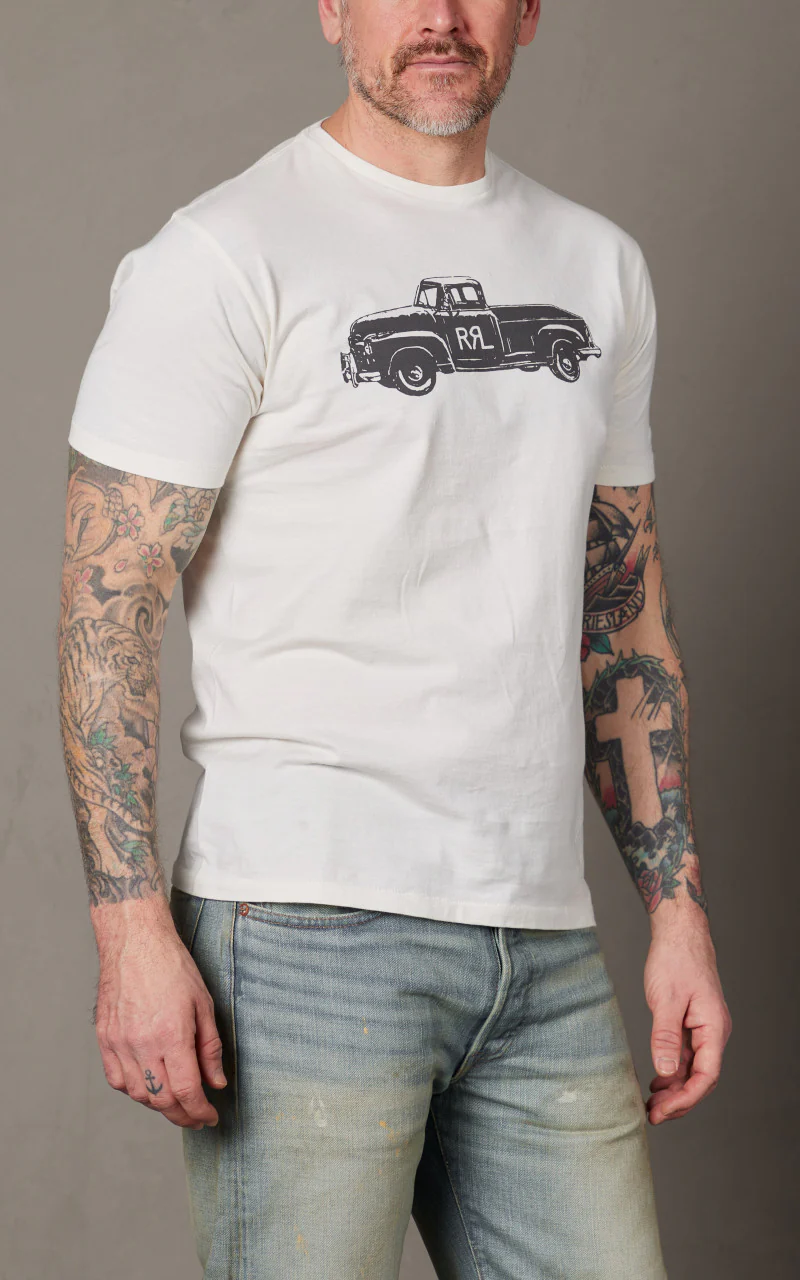 RRL Truck Jersey T-Shirt Paper White - Image 4