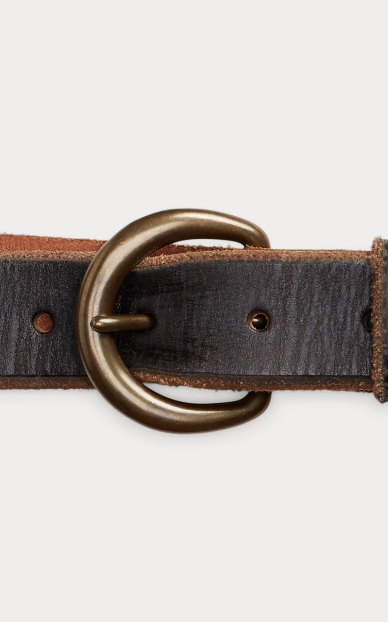 RRL Tumbled Leather Belt Brown - Image 3