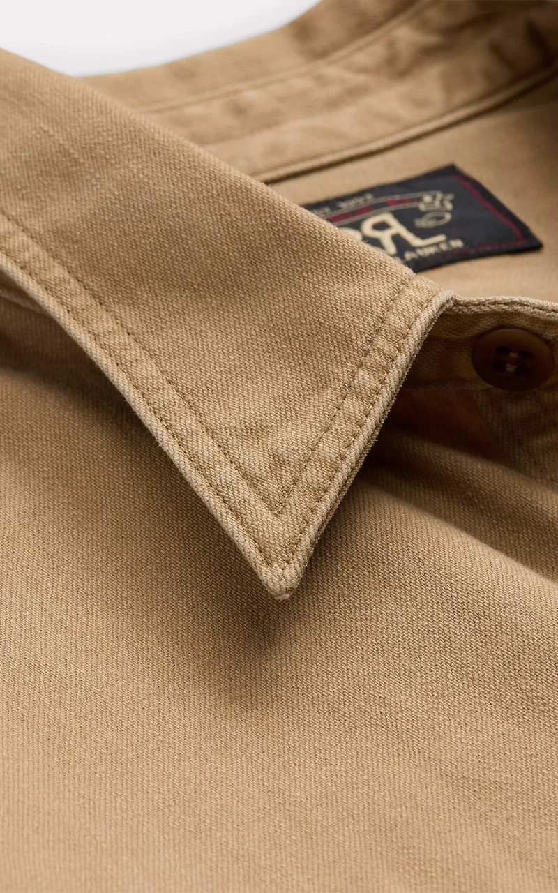 RRL Twill Officer's Workshirt Faded Tan - Image 4